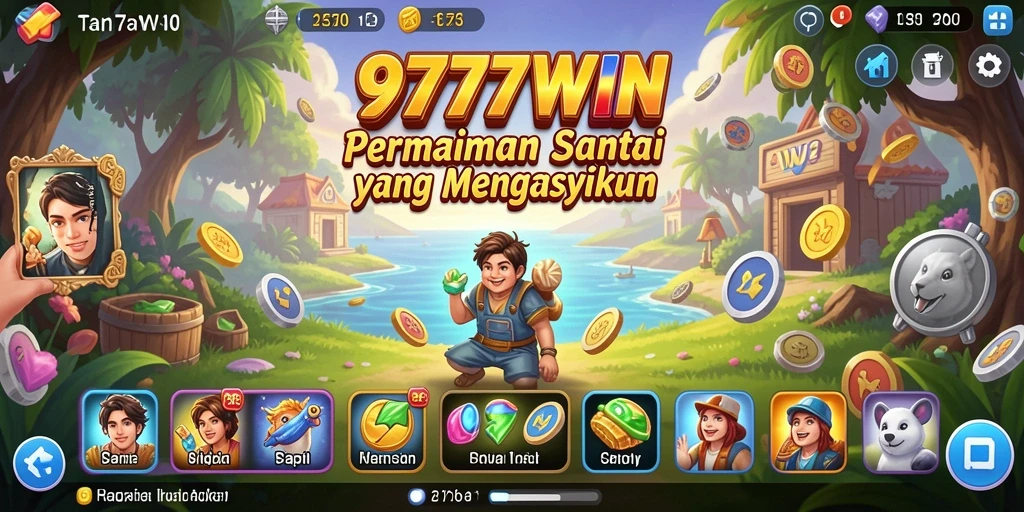 Tampilan permainan 9777WIN dengan grafis cerah dan gameplay santai.