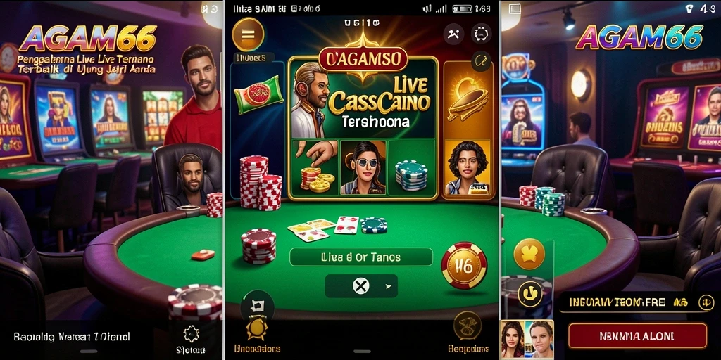 Screenshot gameplay <strong>AGAM66</strong> menunjukkan dealer live yang profesional dan permainan yang mendebarkan.
