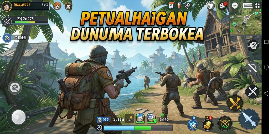 Tampilan menakjubkan dari gameplay <strong>DRAJA777</strong> dalam dunia terbuka yang luas.