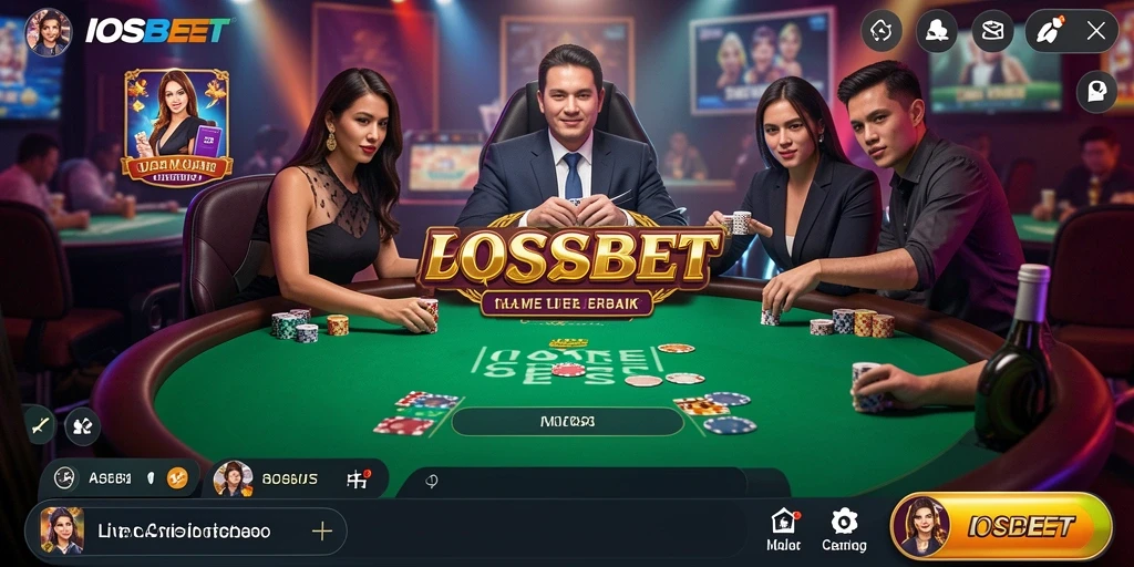 Tampilan gameplay Live Casino yang mendebarkan di IOSBET.
