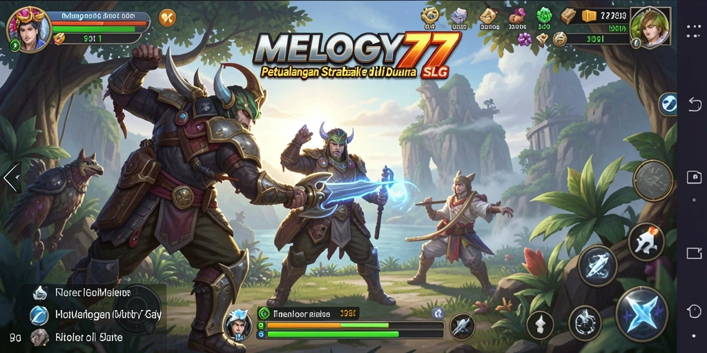 Tampilan gameplay <strong>MELODY77</strong> yang seru dan mendebarkan dalam dunia SLG.