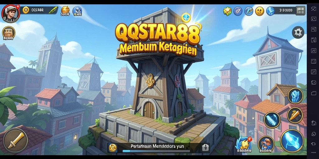 Tampilan gameplay menakjubkan dari QQSTAR88 dalam aksi Tower Defense.