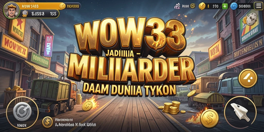 Tampilan gameplay WOW33 dengan manajemen bisnis yang menarik.
